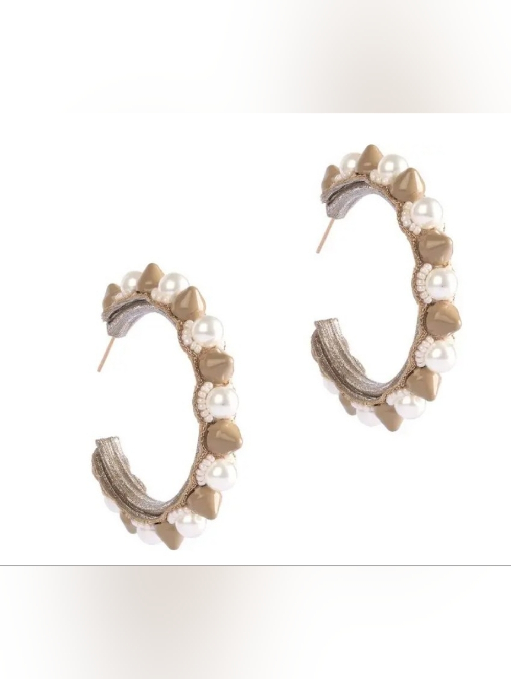 deepa gurnani sully hoop earrings - beige